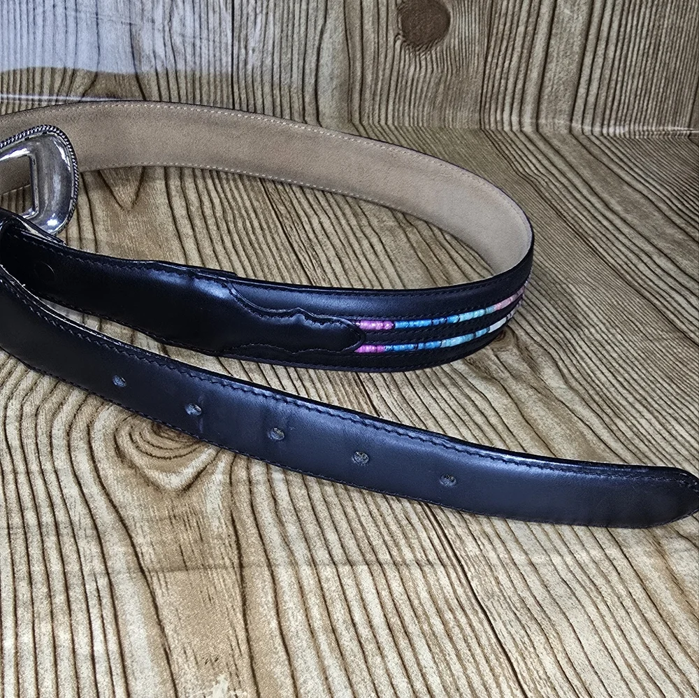 Tony Lama Women's Black Leather Belt Size 32‎